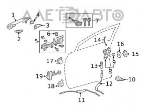 Buclele ușii din față stânga de jos pentru Lexus RX350 RX450h 16-22.