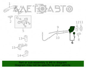 Замок двери задней правой Lexus RX350 RX450h 16-22