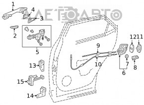 Blocare ușă spate dreapta Lexus RX350 RX450h 16-22