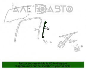 Geam ghid al ușii din spate dreapta pentru Lexus RX350 RX450h 16-22