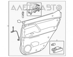 Capacul usii cardul din spate dreapta pentru Lexus RX350 RX450h 16-17, piele, negru cu insertie gri.