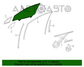 Geamul ușii din față stânga Lexus RX350 RX450h 16-22