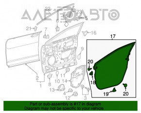 Уплотнитель двери передней левой Lexus RX350 RX450h 16-22