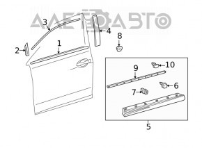 Молдинг двери верхний передней правой Lexus RX350 RX450h 16-22