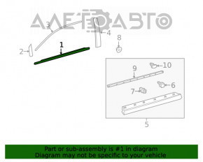 Moldură ușă-sticlă dreapta față centrală pentru Lexus RX350 RX450h 16-22, nouă, originală OEM