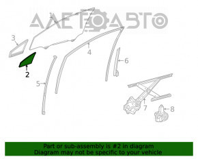 Geamul ușii triunghiul frontal dreapta Lexus RX350 RX450h 16-22