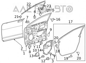 Garnitura usi fata dreapta Lexus RX350 RX450h 16-22 nou original OEM