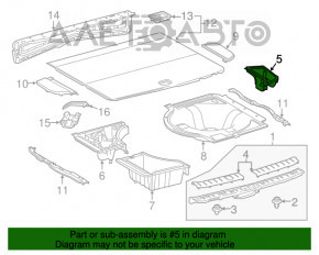 Поддон багажника правый Lexus RX350 RX450h 16-22