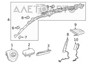 Airbag-ul pasagerului din bordul Lexus RX350 RX450h 16-22