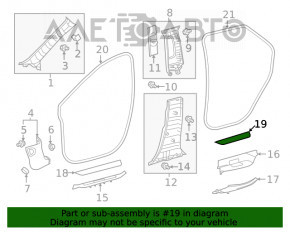 Накладка порога внешняя задняя правая Lexus RX350 RX450h 16-22 черн