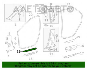 Capacul pragului exterior din față dreapta pentru Lexus RX350 RX450h 16-22, negru