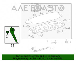 Spoiler portbagaj stânga Lexus RX350 RX450h 16-22 negru lucios