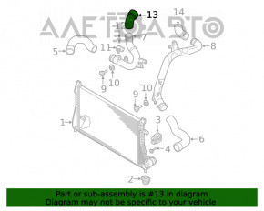 Furtunul de intercooler din partea dreapta sus pentru Audi A3 8V 15-20 1.8T, 2.0T, cauciuc