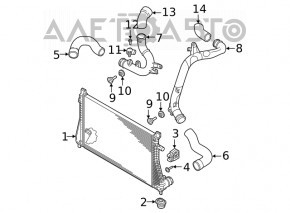 Furtunul de intercooler din partea dreapta sus pentru Audi A3 8V 15-20 1.8T, 2.0T, cauciuc