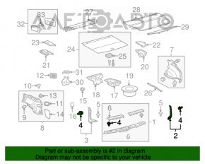 Capac portbagaj dreapta pentru Lexus RX350 RX450h 10-15 gri.