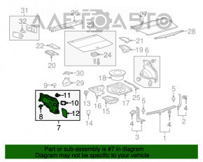 Capacul arcului stâng Lexus RX350 RX450h 10-15 gri, zgârieturi, necesită curățare chimică