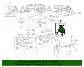 Capacul arcului drept Lexus RX350 RX450h 10-15 gri, zgârietură, necesită curățare, prindere ruptă.