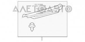 Capacul pragului din față dreapta pentru Lexus RX350 RX450h 10-15 gri, cu o placă cromată, ușor zgâriată, pete pe crom.