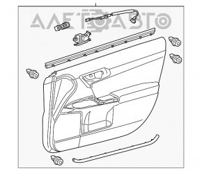 Capacul ușii, cartela din față dreapta Lexus CT200h 11-17, piele neagră.