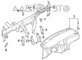 Torpedo panoul frontal fără AIRBAG Infiniti QX50 19- negru