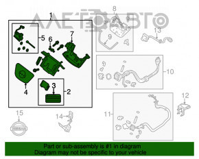 Mecanismul portului de încărcare pentru Nissan Leaf 13-17 tip 1