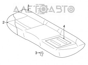 Capac lateral pentru scaunele din spate stânga Subaru Outback 15-19, material textil bej.