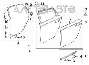 Дверь в сборе задняя левая Honda Accord 18-22