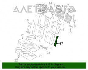 Capac lateral pentru scaunele din spate stânga Toyota Prius 30 10-15 piele bej