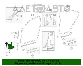 Capacul stâlpului frontal stânga de jos Lexus ES300h ES350 13-18 bej, zgârietură.