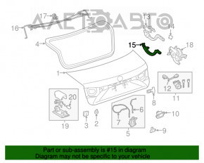 Capacul balamalei portbagajului dreapta Lexus ES300h ES350 13-18 zgârieturi