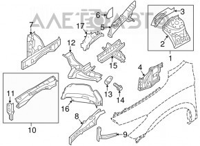 Protecția arcului dreapta pentru Nissan Pathfinder 13-16