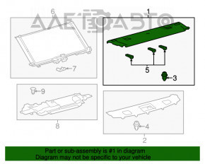 Полка задняя Lexus ES300h ES350 13-18 черная, под шторку