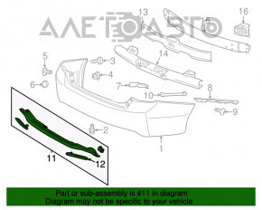 Capacul cromat al buzei de la bara spate a Honda Accord 13-15