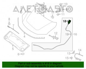 Manerul de deschidere a capotei interioare Infiniti JX35 QX60 13-