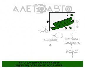 Capacul portbagajului pentru Lexus LS460 LS600h 07-09 cu suportul pentru camera rupt, taiat.