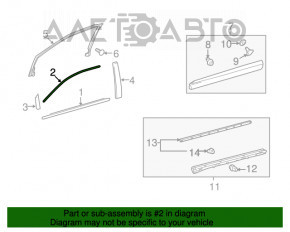 Moldura ușii din față dreapta superioară pentru Lexus RX350 RX450h 10-15