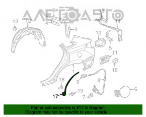 Garnitură aripă spate dreapta Lexus RX350 RX450h 10-15