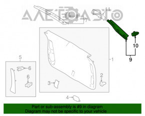 Capacul portbagajului dreapta Toyota Highlander 14-19 bej, zgârietură.