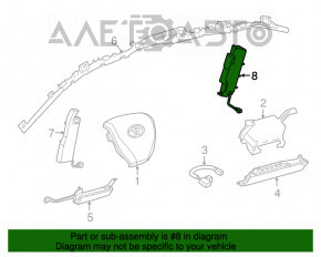 Airbagul pentru scaunul din spate stânga Toyota Camry v55 15-17 hibrid SUA, material textil negru.