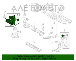 Deflector radiator dreapta Mitsubishi Outlander 14-20, partea de sus, 2.4, 3.0, nou, original OEM