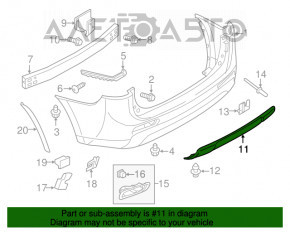 Capacul de bara spate inferior Mitsubishi Outlander 14-15 pre-restilizare.