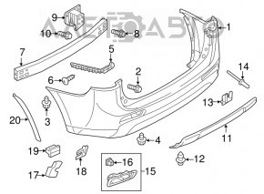 Capacul de bara spate inferior Mitsubishi Outlander 14-15 pre-restilizare.