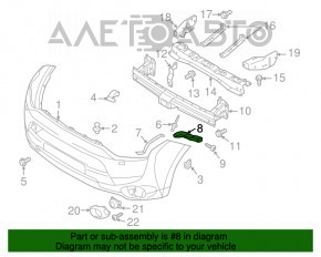 Suportul de bara fata stanga Mitsubishi Outlander 14-15 pre-restilizare, defect la clema