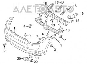 Suportul de bara fata stanga Mitsubishi Outlander 14-15 pre-restilizare.