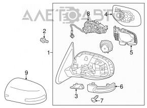 Oglindă laterală stângă Mitsubishi Outlander 14-15 pre-restilizare, 7 pini, semnalizator, grafit