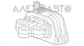 Perna motorului stânga Fiat 500L 14- 1.4T crăpată.