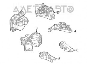 Pernele motorului drept Fiat 500L 14- 1.4T