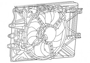 Difuzorul carcasei radiatorului asamblat pentru Fiat 500L 14- 1.4T