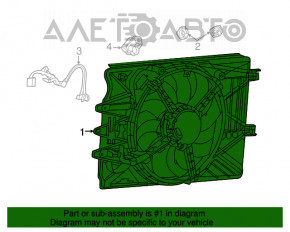 Difuzorul carcasei radiatorului asamblat pentru Fiat 500L 14- 1.4T