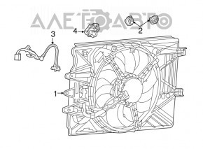 Difuzorul carcasei radiatorului asamblat pentru Fiat 500L 14- 1.4T